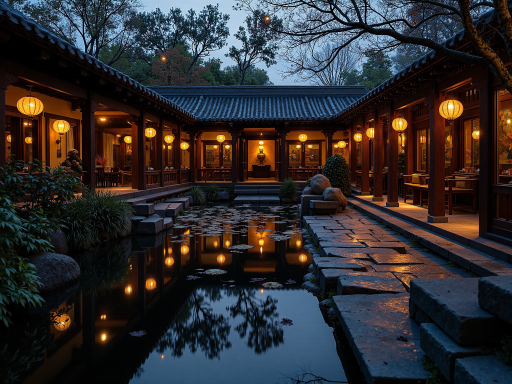 第19期播客节目封面，展示古镇小巷，青石板路，古朴建筑，灯笼悬挂，传统中式风格，温暖灯光